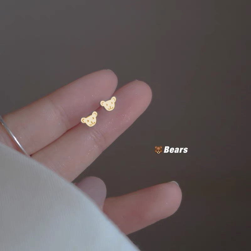 Sier For Female Fashionable Simple Small Earrings