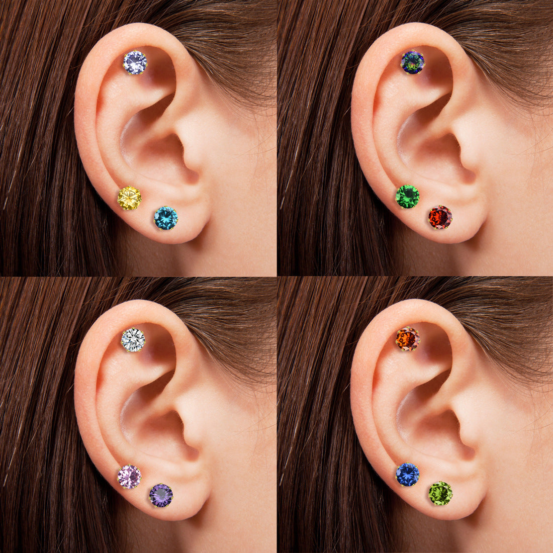 Graceful Constellation Ear Zircon Gold Trendy Earrings