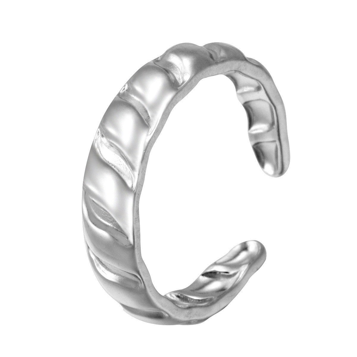 Stainless Steel Irregular Line Love Heart-shaped High-grade Ring