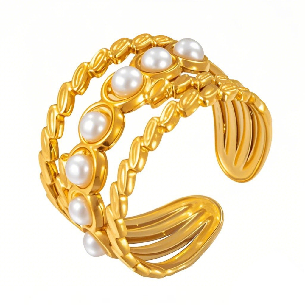 Stainless Steel Irregular Line Love Heart-shaped High-grade Ring