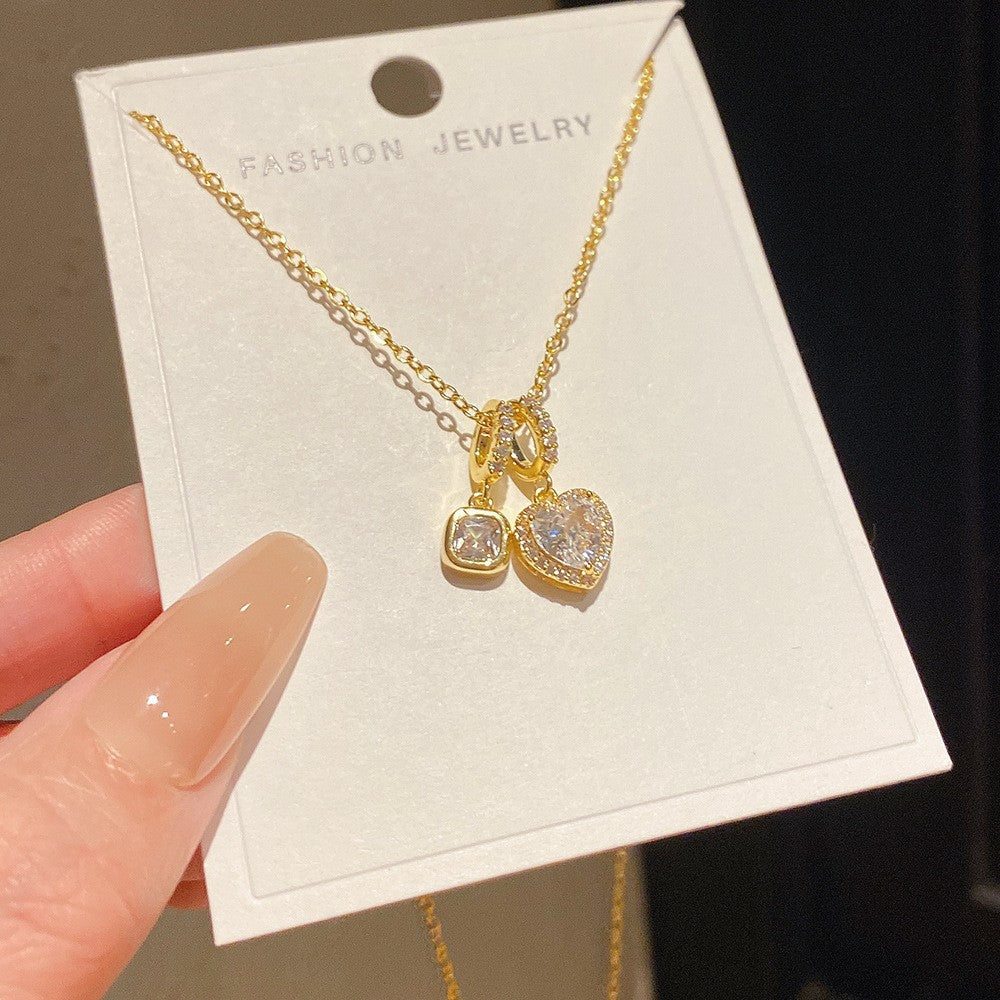Women's Minority Simple Fashionable Elegant Zircon Clavicle Chain Titanium Steel Accessory Necklace