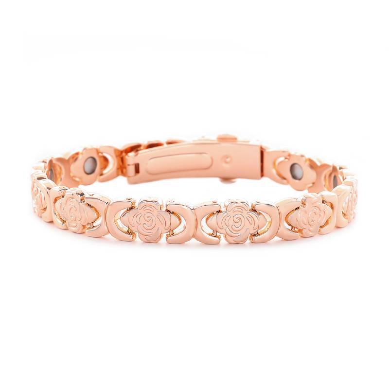 Luxury Fashion Rose Flower Magnet Diamond Single Bracelet