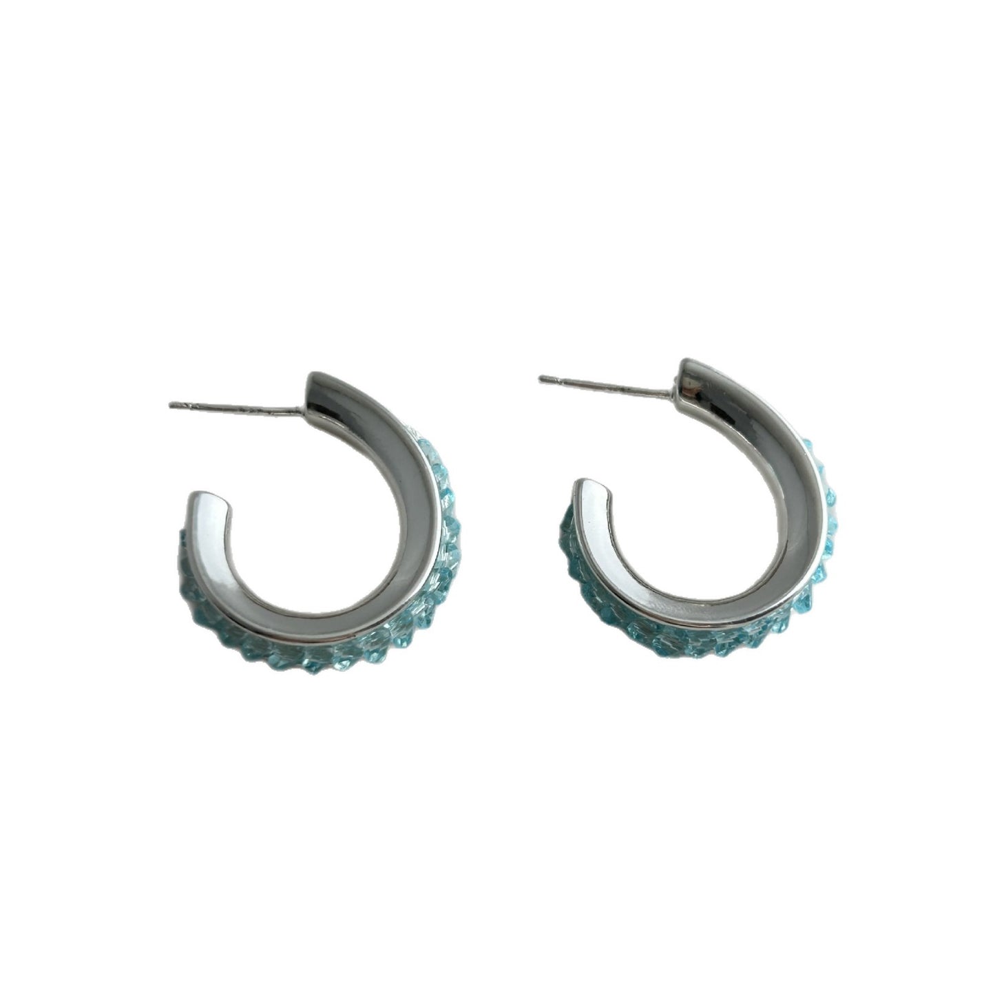 Irregular Design Color Crystal Zircon Ear Niche Rings