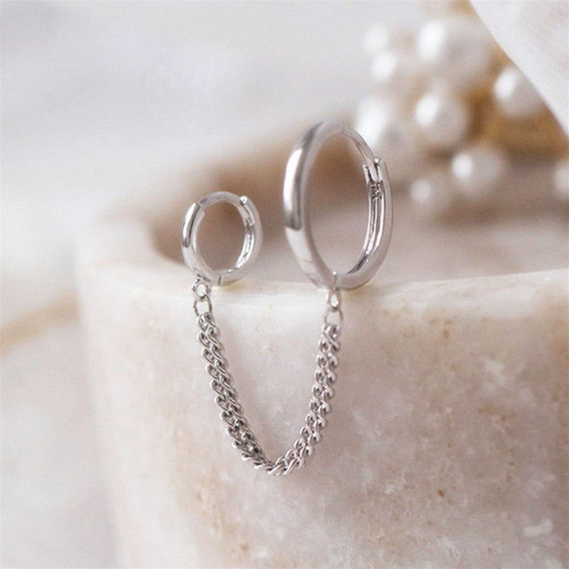 Double One-piece Simple Personality Single Short Ear Buckle