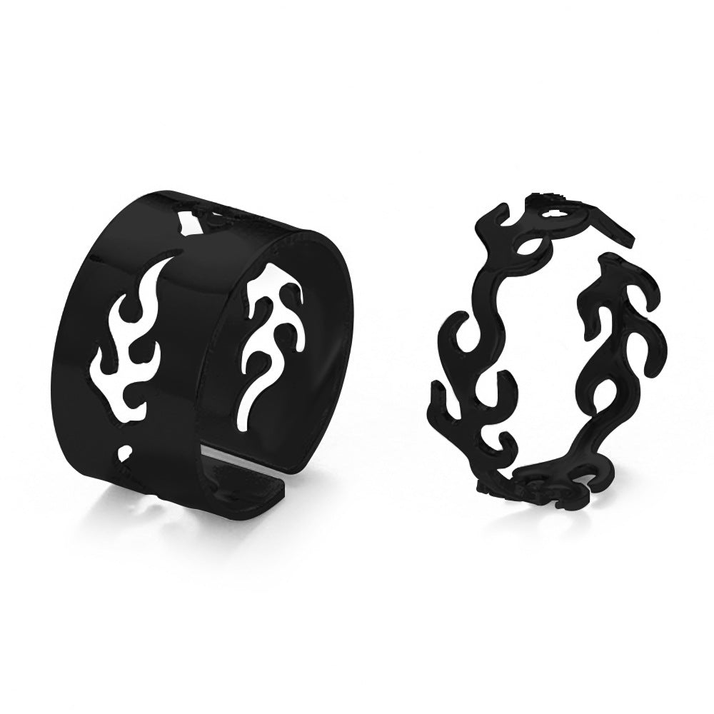 With Personality Creative Simple Twin Black Joint Snake-shaped Rings