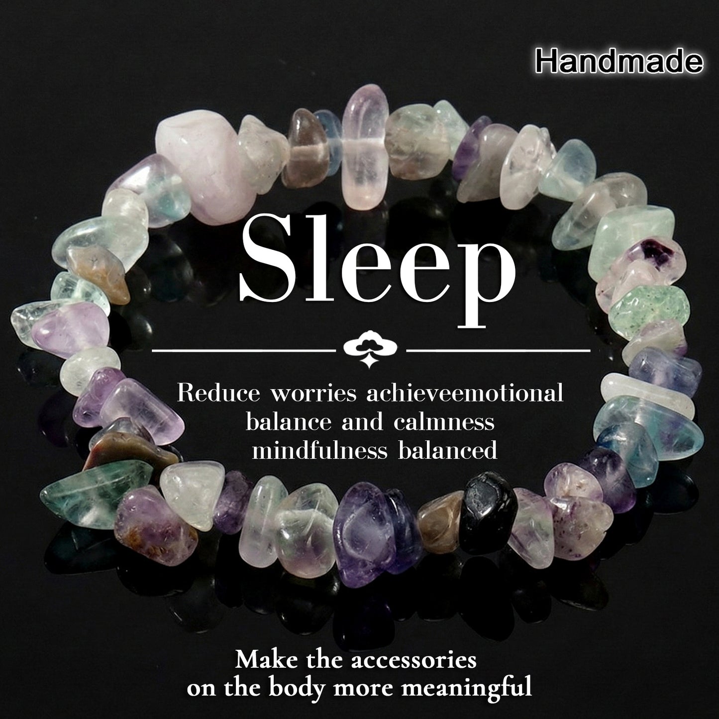 Multicolor Natural Stone Irregular Design Daily Bracelet