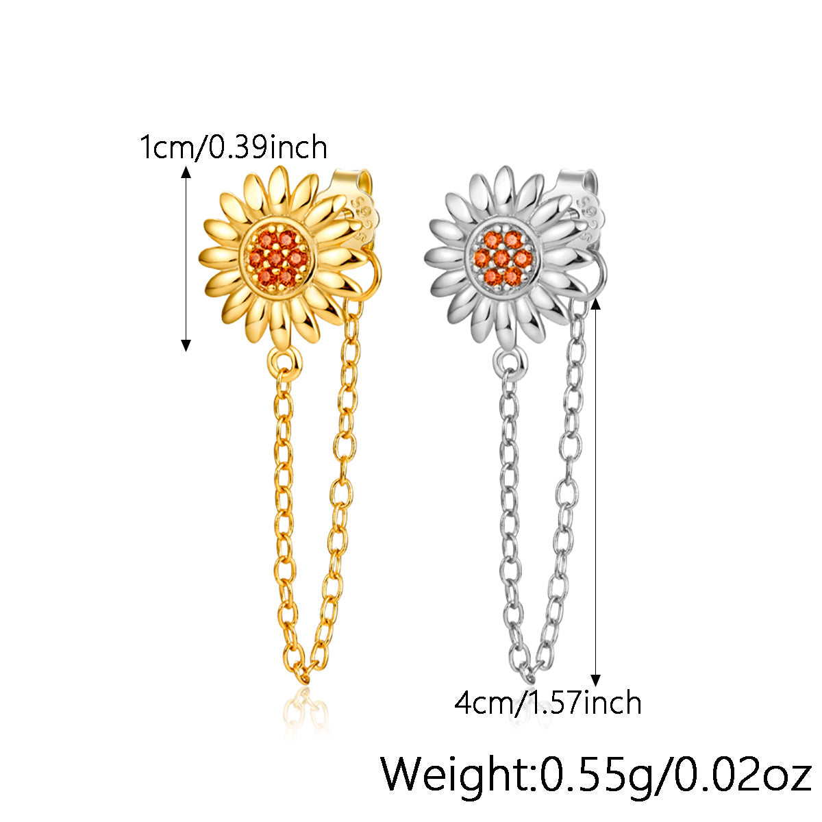 Graceful Chain Single Eight Awn Star Snake Geometric Earrings