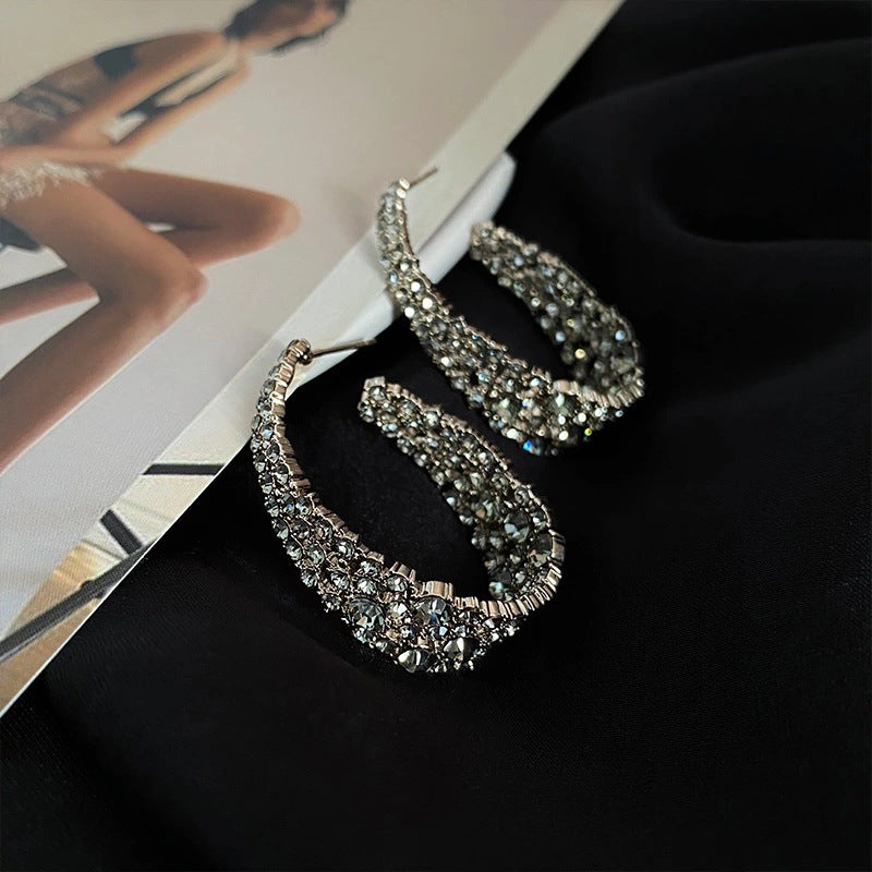 Sense Suitable For Round Face Temperament Exaggerated Retro Earrings