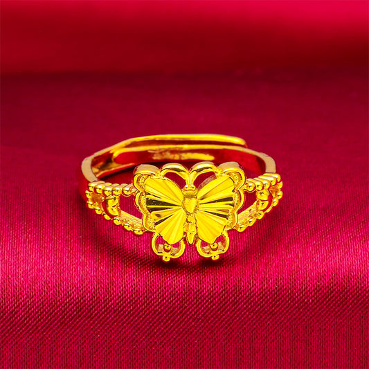 Women's Vietnam Placer Gold Ladies Bow Open Rings