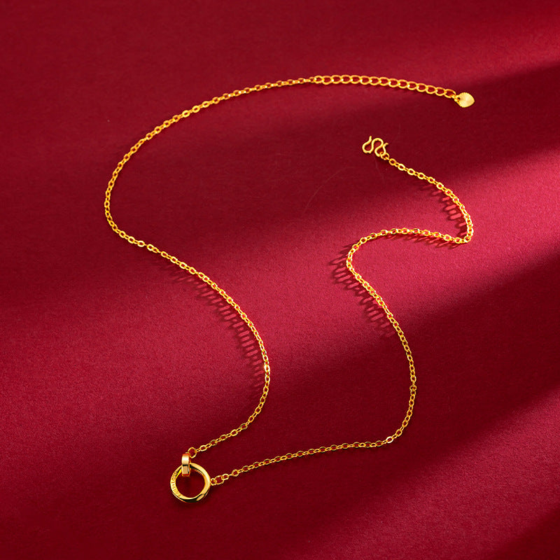 Women's Niche High-grade Mobius Strip Sand Gold Necklaces