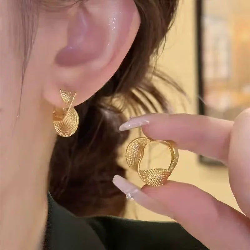 Cold Style Simple Metal Sense Irregular Female Temperament Stud Earrings