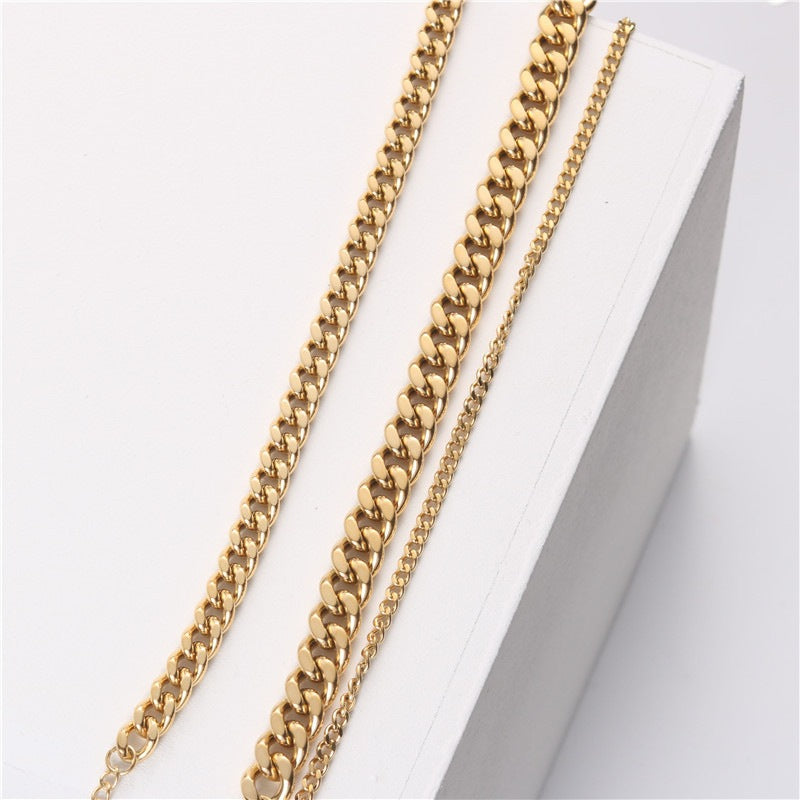 Fashion Elegant Metal Tank Chain Titanium Steel Bracelets