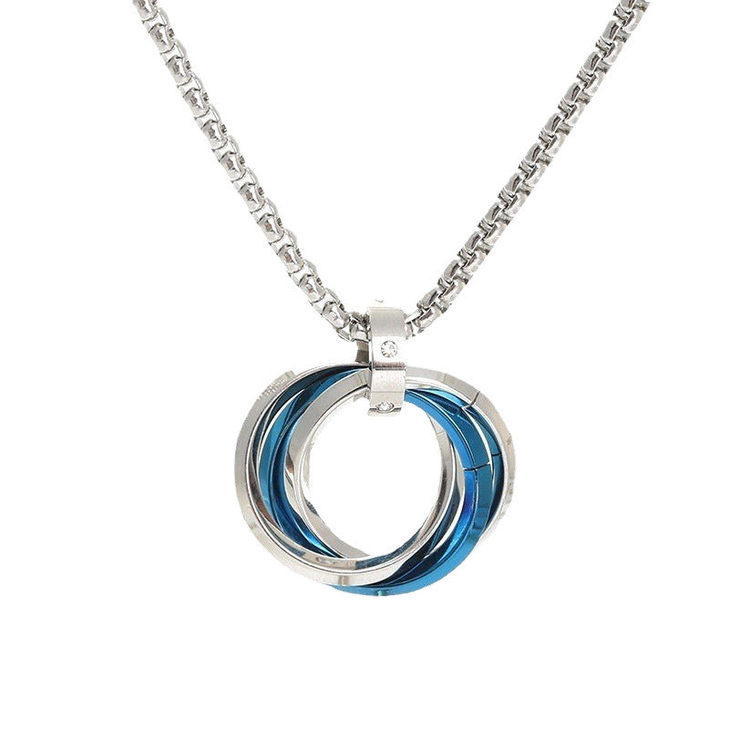 Women's & Men's Hop Titanium Steel Sweater Chain Three Niche Stainless Necklace