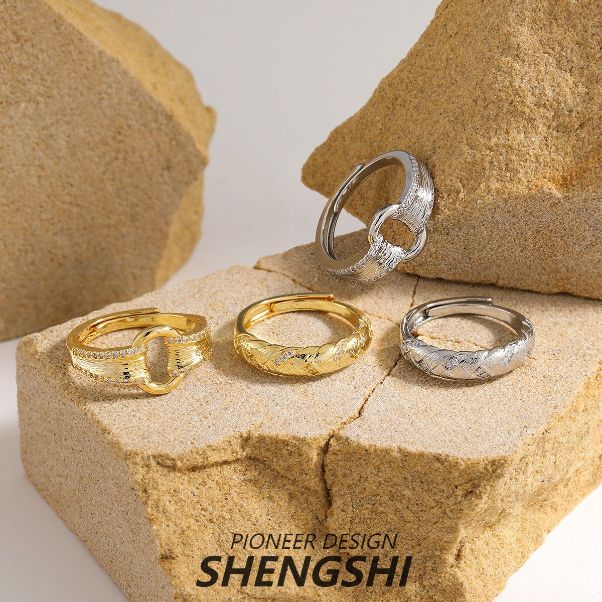 Women's Wheat Zircon Korean Style Niche High-grade Rings