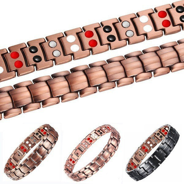 Red Copper Approved Bronze Dragon Pattern Double Bracelet