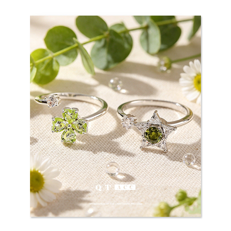 Women's Clover Star Open-end Adjustable Summer Vacation Style Lucky Ring
