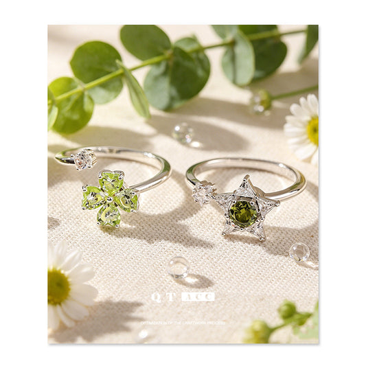Women's Clover Star Open-end Adjustable Summer Vacation Style Lucky Ring