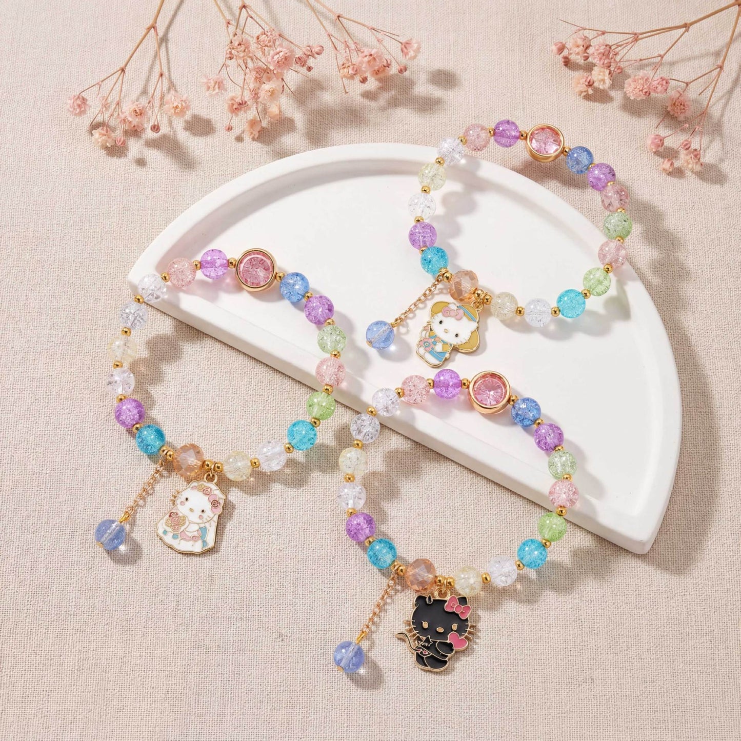 Children's Little Korean Style Sister Crystal String Bracelet