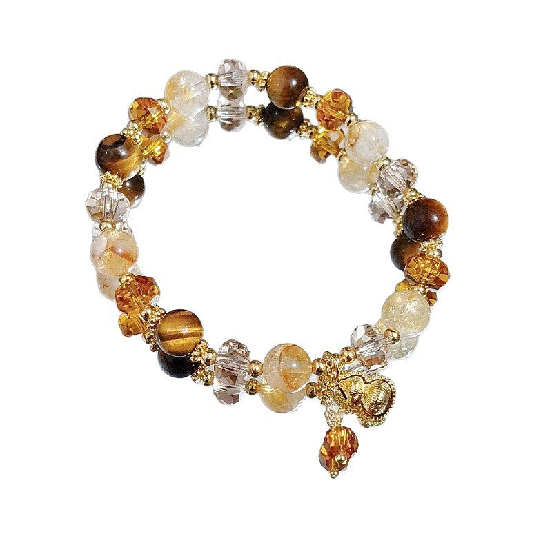 Natural Crystal Lucky Vintage Gourd Well Content Girlfriend Bracelets
