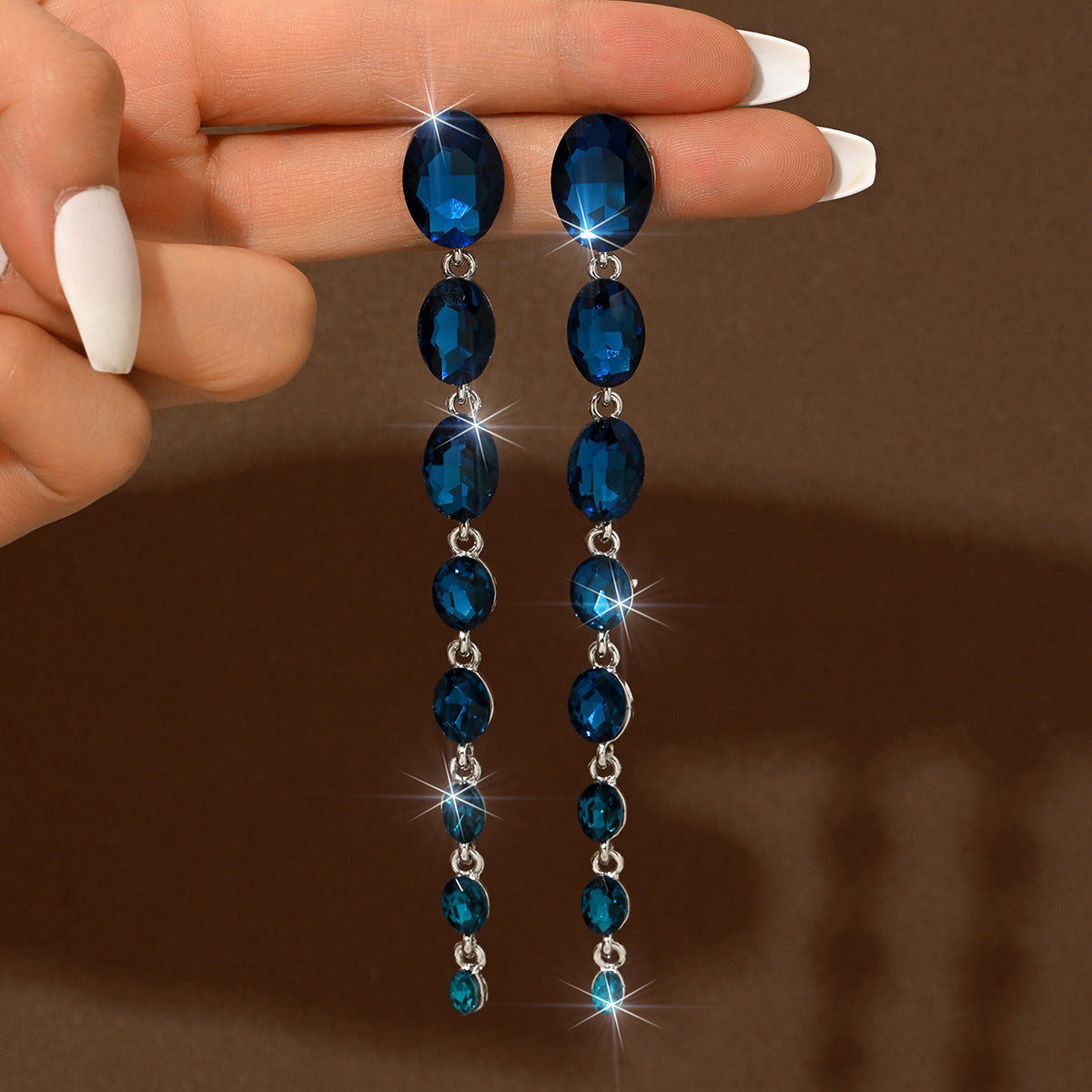 Women's Palace Water Drop Tassel Long Good-looking Earrings
