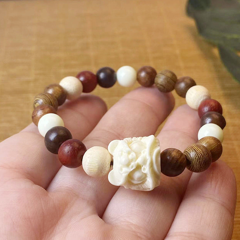 Women's & Men's Wooden Beaded Small Specifications Rosary Decorative Bracelet