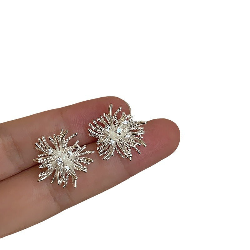 Women's Zircon Metal Dandelion For Niche Exquisite Earrings