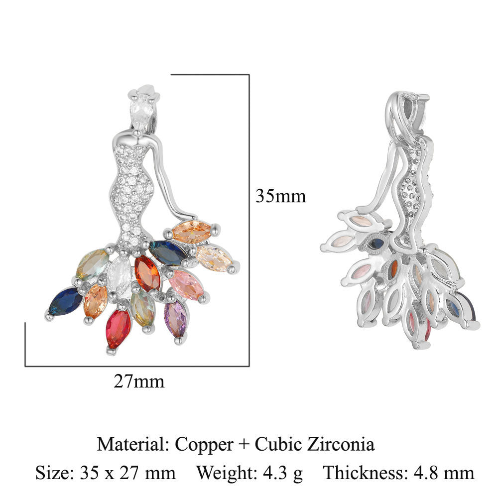 Zircon Copper Color Zirconium Micro Inlay Ornament Clavicle Pendants