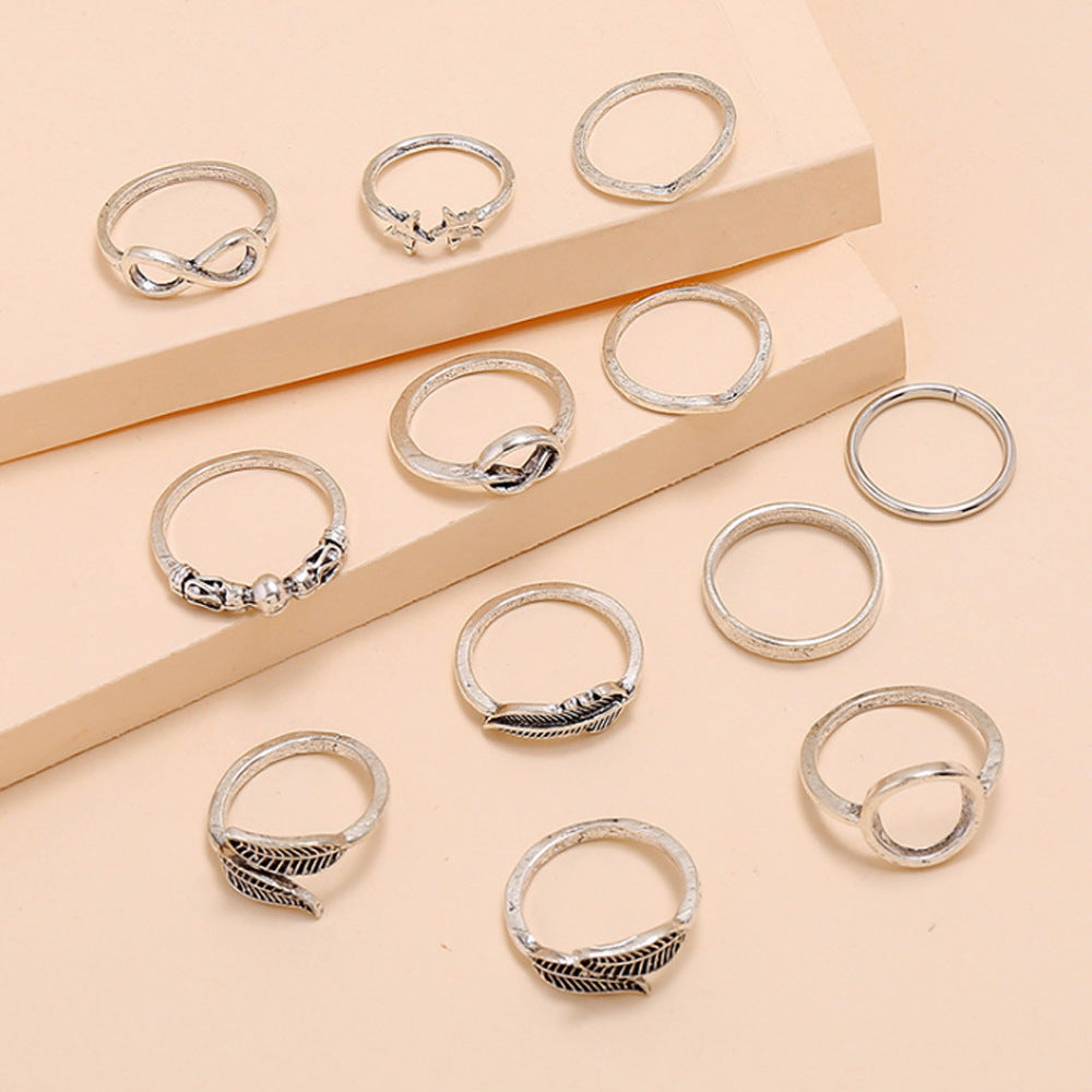 Leaf Metal Fashion Five-pointed Star Pieces Rings