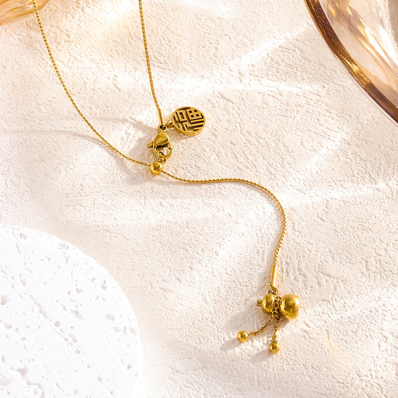 Women's Gold Design Sense Blessed Gourd Pull Pendants