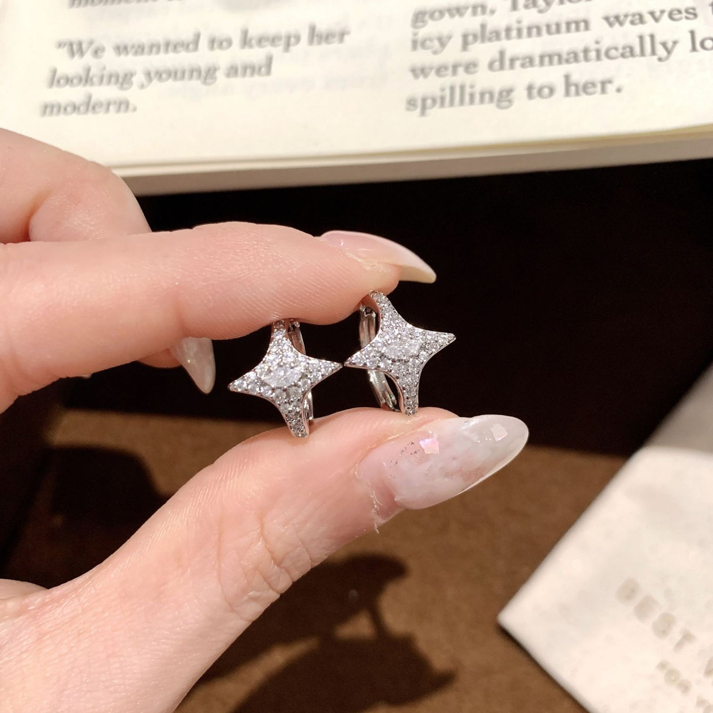 Shiny Female Geometric Simple Temperamental Stacked Ear Clip Rings