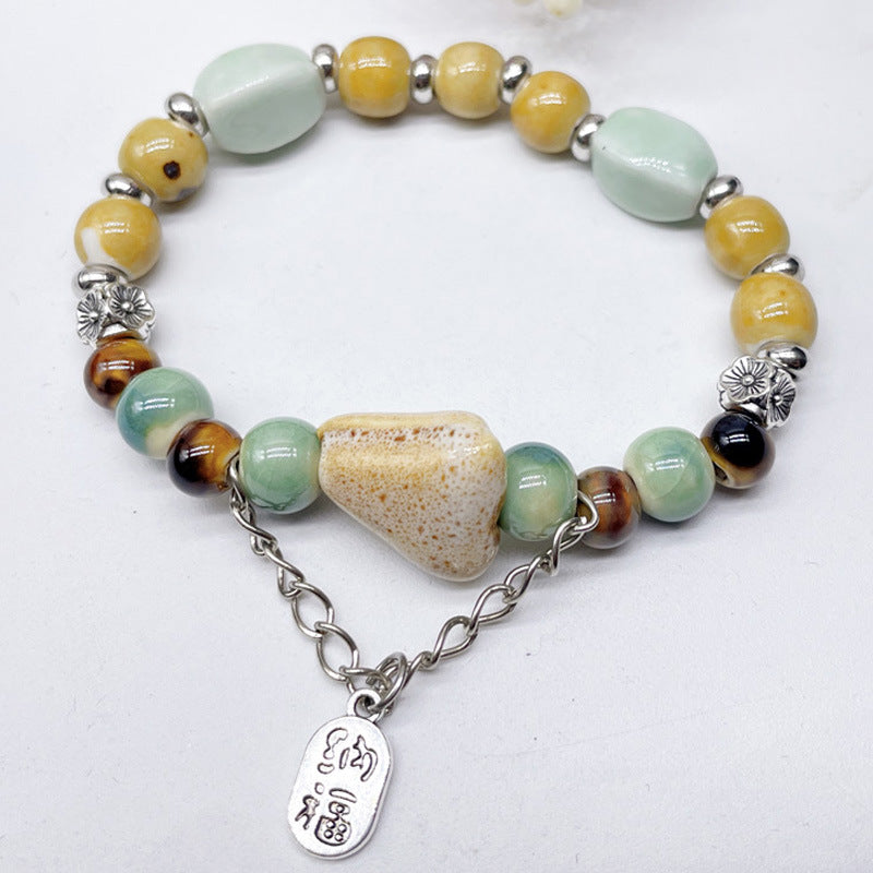 Women's & Men's Boutique Ceramic Beaded Weave Trendy Summer Retro National Trend Ethnic Bracelets