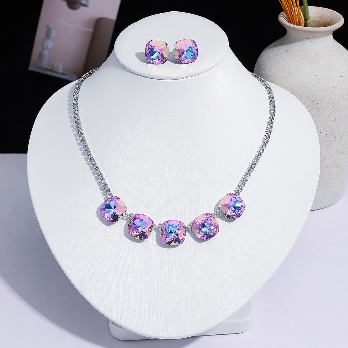 Fashion Trend Zircon Green Butterfly Tassel Necklace