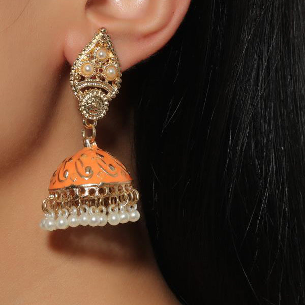 Women's Fashion Indian Ethnic Style Bell Pearl Earrings