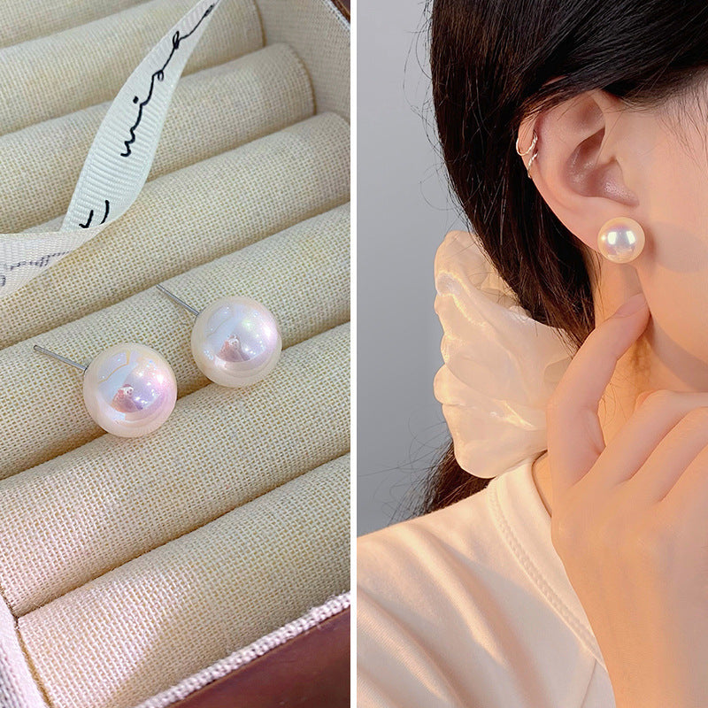 Cheng Pearl Pure Sier High-grade Light Earrings