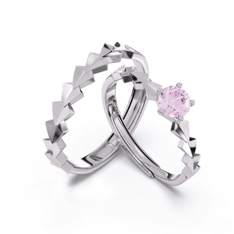 Women's & Men's Luxury Design Pink Diamond Mobius Strip Rings