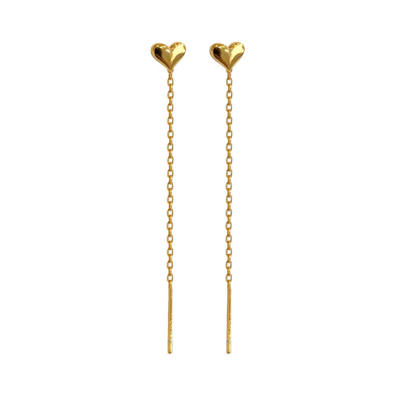 Women's Sterling Sier Light Luxury Long Slim Ear Line