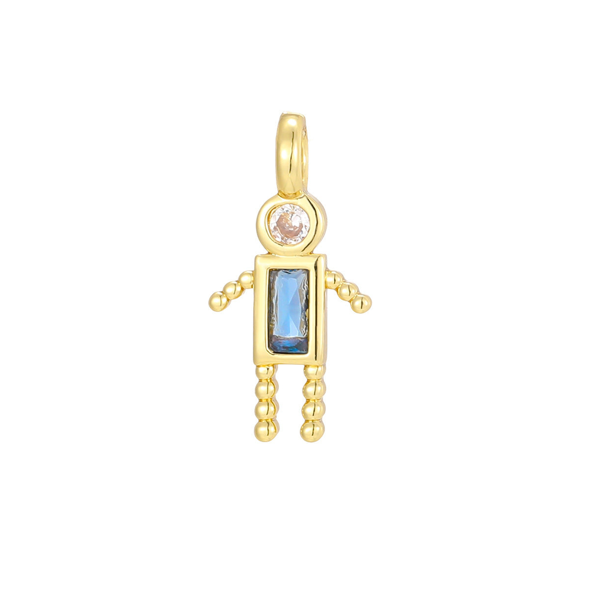 Mini For Boys Copper Plated Real Gold Micro Inlaid Zircon Pendants