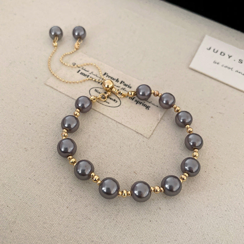 Women's Pearl Buckle French Fashion Design Retro Love Temperament Bracelets