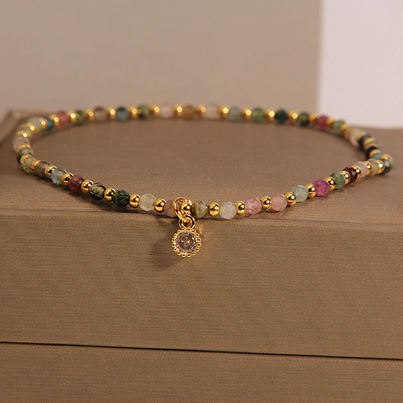 Flash High Sense Natural Tourmaline Female Design Girlfriends Personality Ankle Anklets
