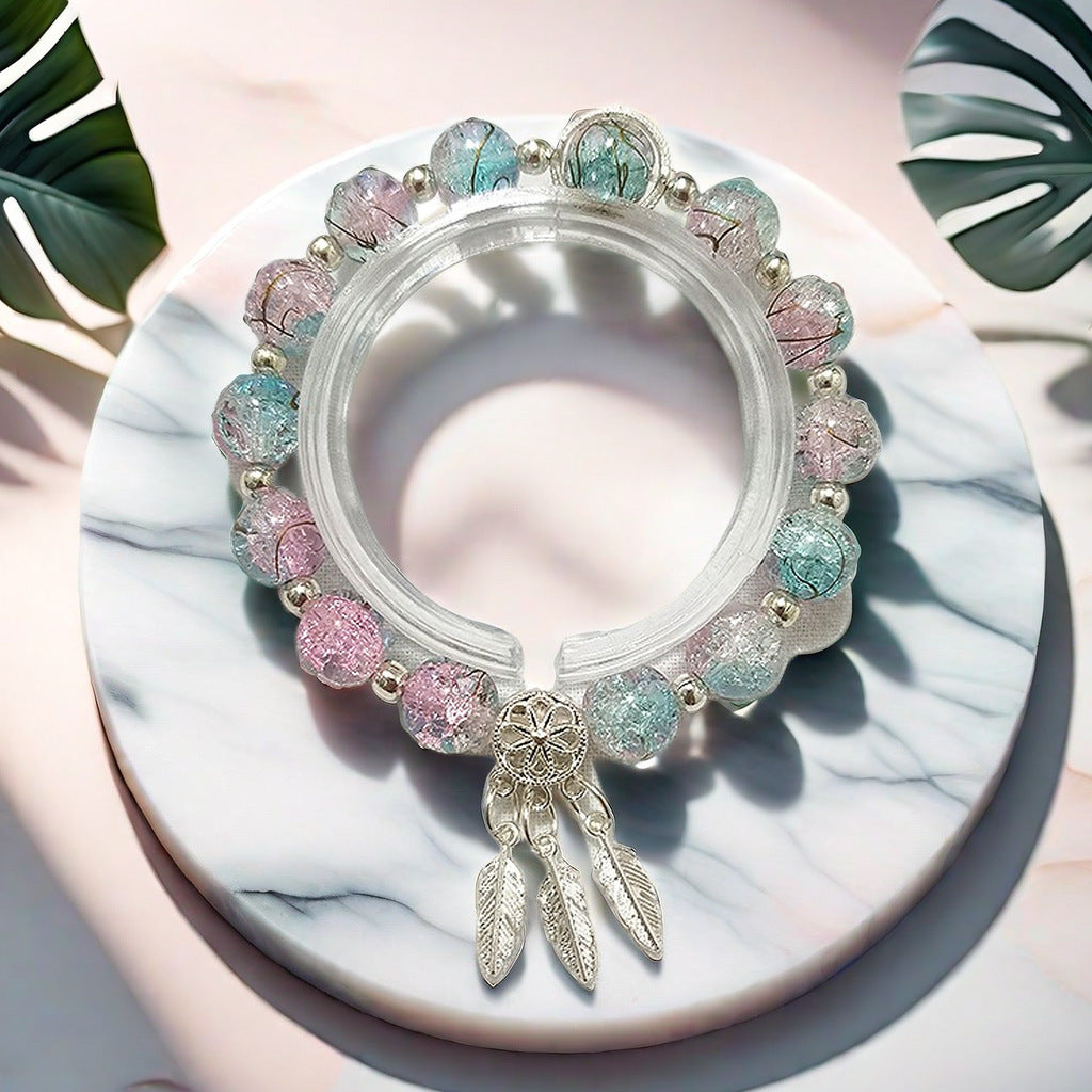 Fantasy Flower Glazed Female Gradient Contrast Bracelet