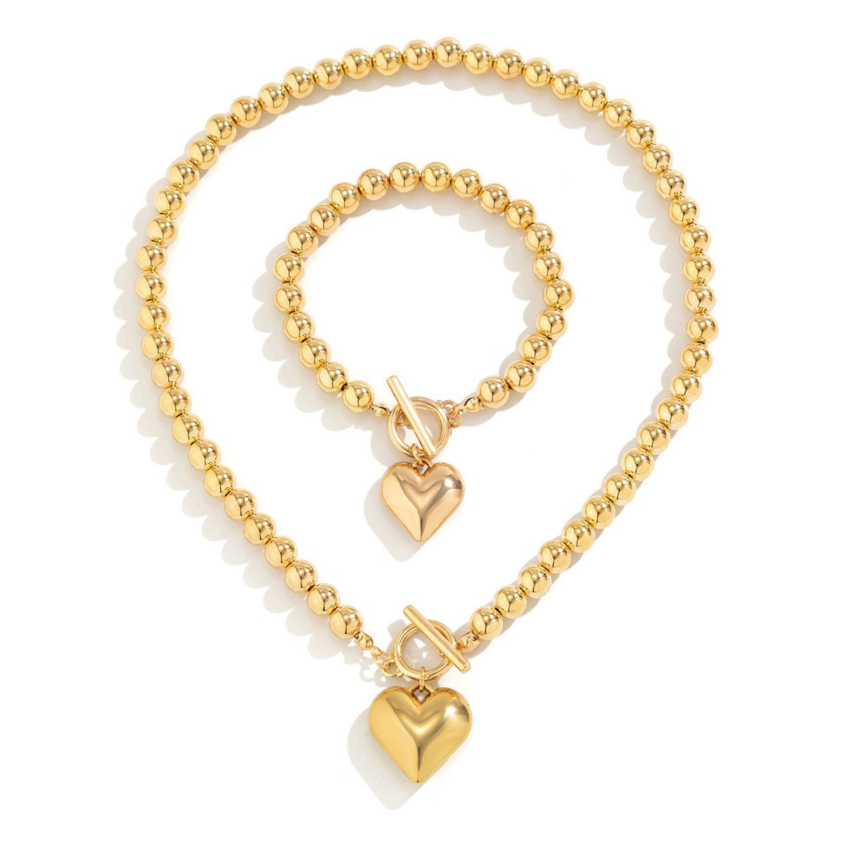 Women's Exaggerated Geometry Round Beads Imitation Pearl Necklace