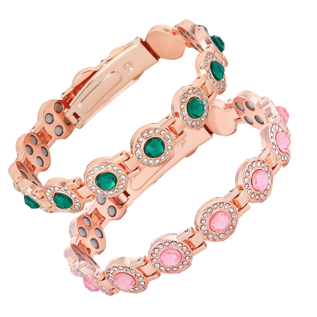 Women's Fashionable Rose Gold Magnet Large Version Bracelet