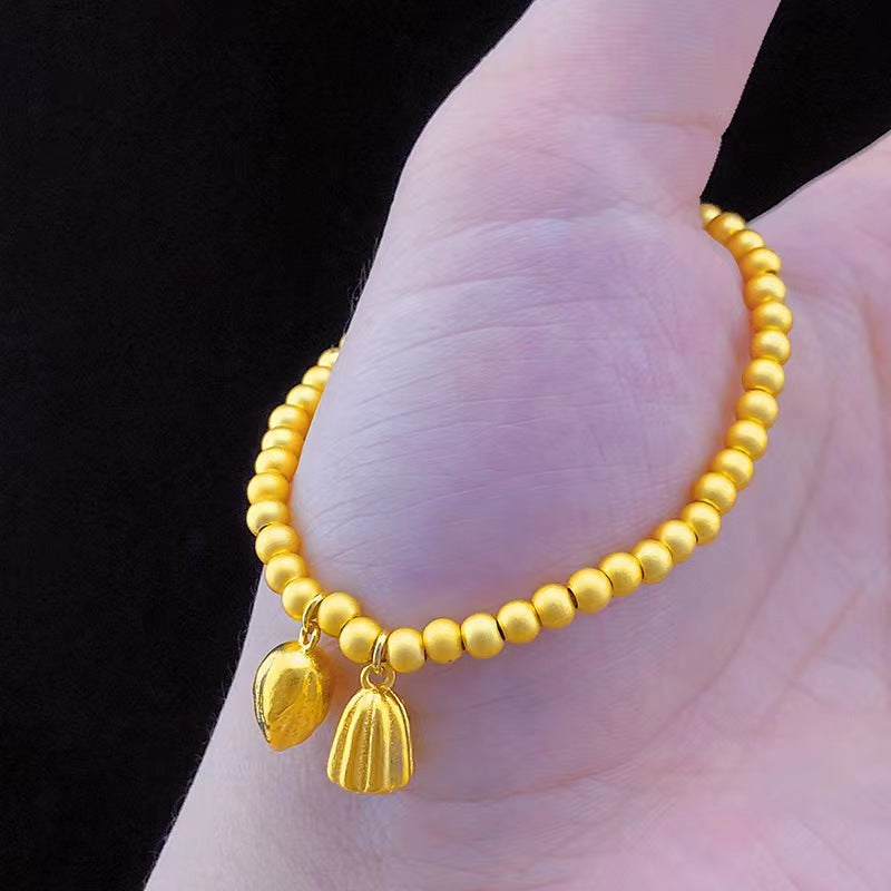 Women's Placer Gold Electroplated Real Lotus Simple Elegant Live Broadcast Bracelets