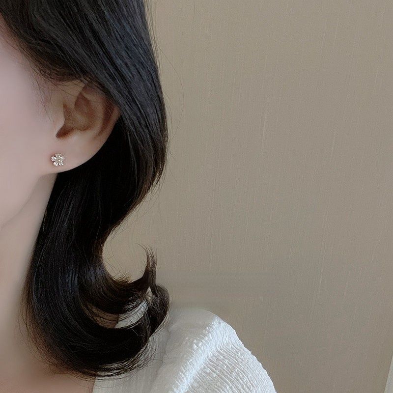 Flowers Ear Sier Pin Sleeping No Need To Take Off Earrings