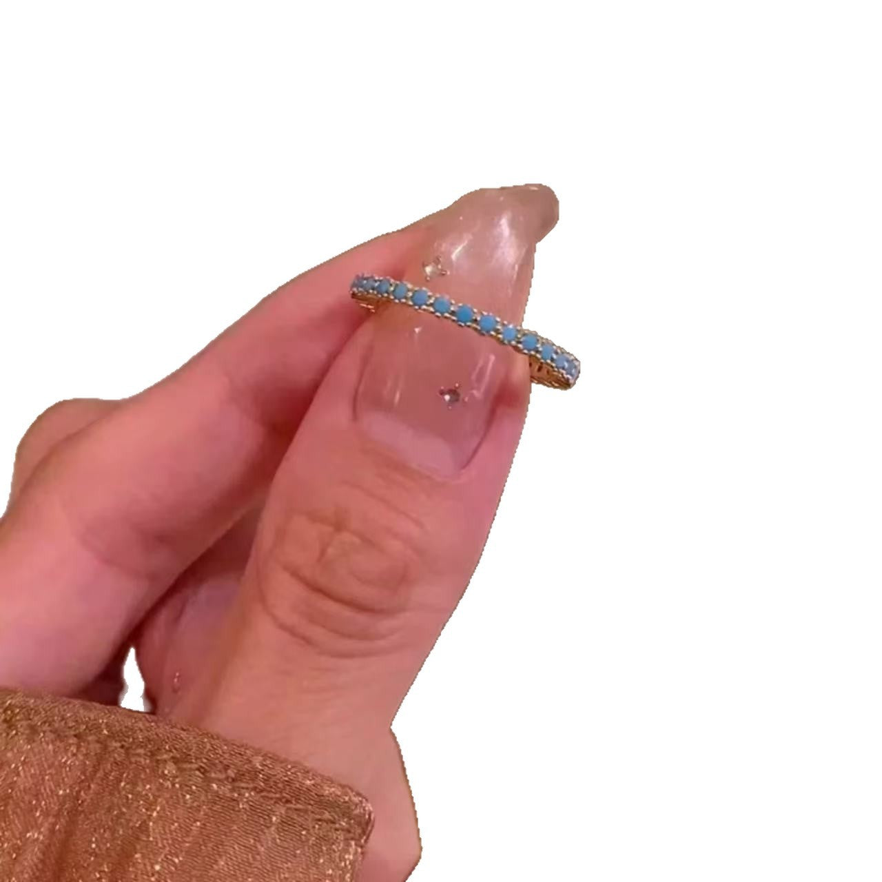 Style Turquoise Flower Exquisite Female National Affordable Luxury Fashion High Ring