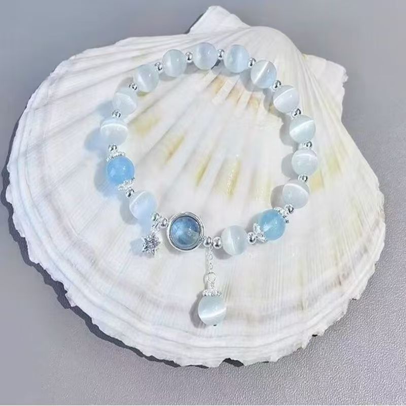 Glass Female Design Crystal Pentagram Gray Moonlight Tide Girlfriend Bracelet