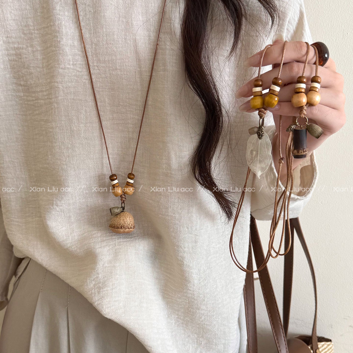 Women's Chinese Zen Bodhi Mushroom For Niche Design Sweater Necklaces