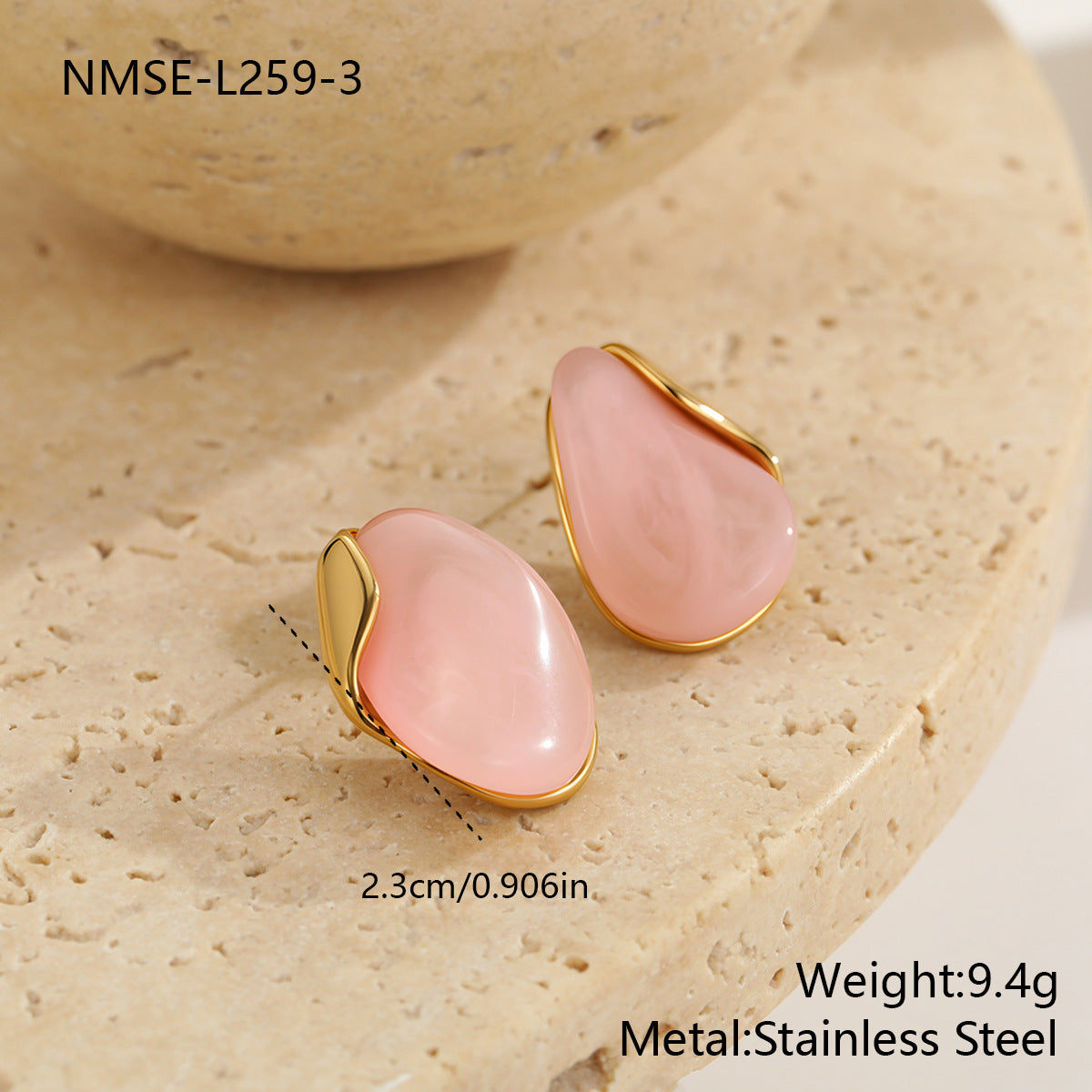 Women's High-grade Temperament Amber Resin For Light Luxury Minority Metal Patch Earrings