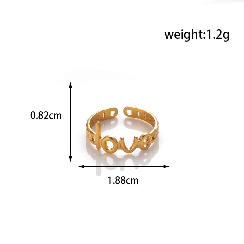 Steel Fashion Stainless Love Snake-shaped Ginkgo Leaf Special Ring