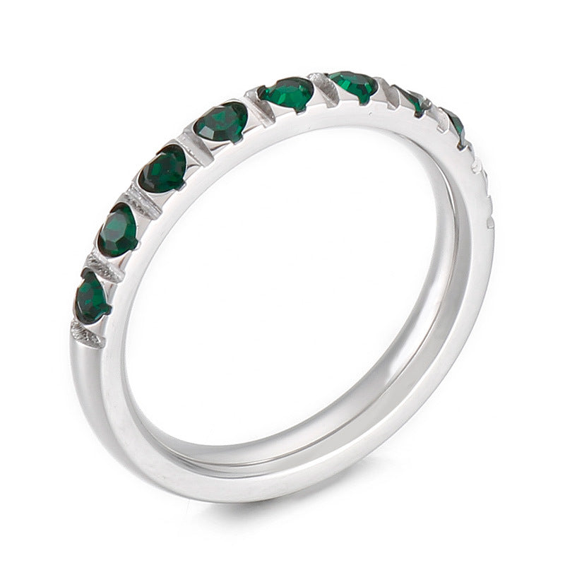 Circle Cool Contrast Color Stacked Titanium Rings